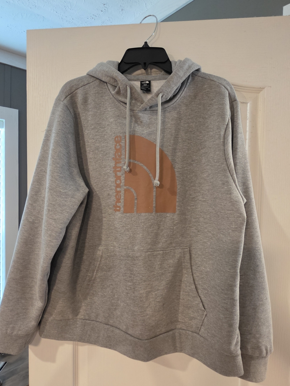 The North Face Gray Hoodie with Tan Logo